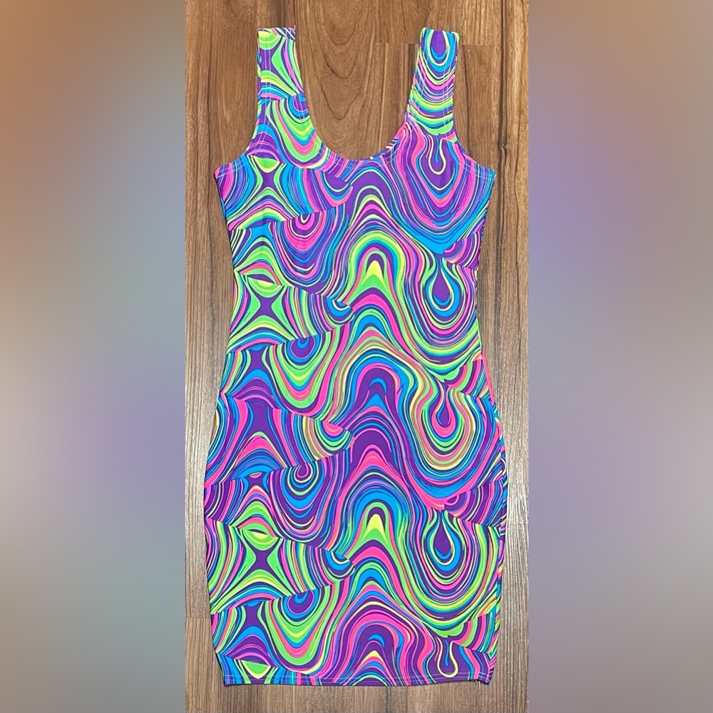 Multi-Color Patterned Blacklight Glow Bodycon Cas… - image 2